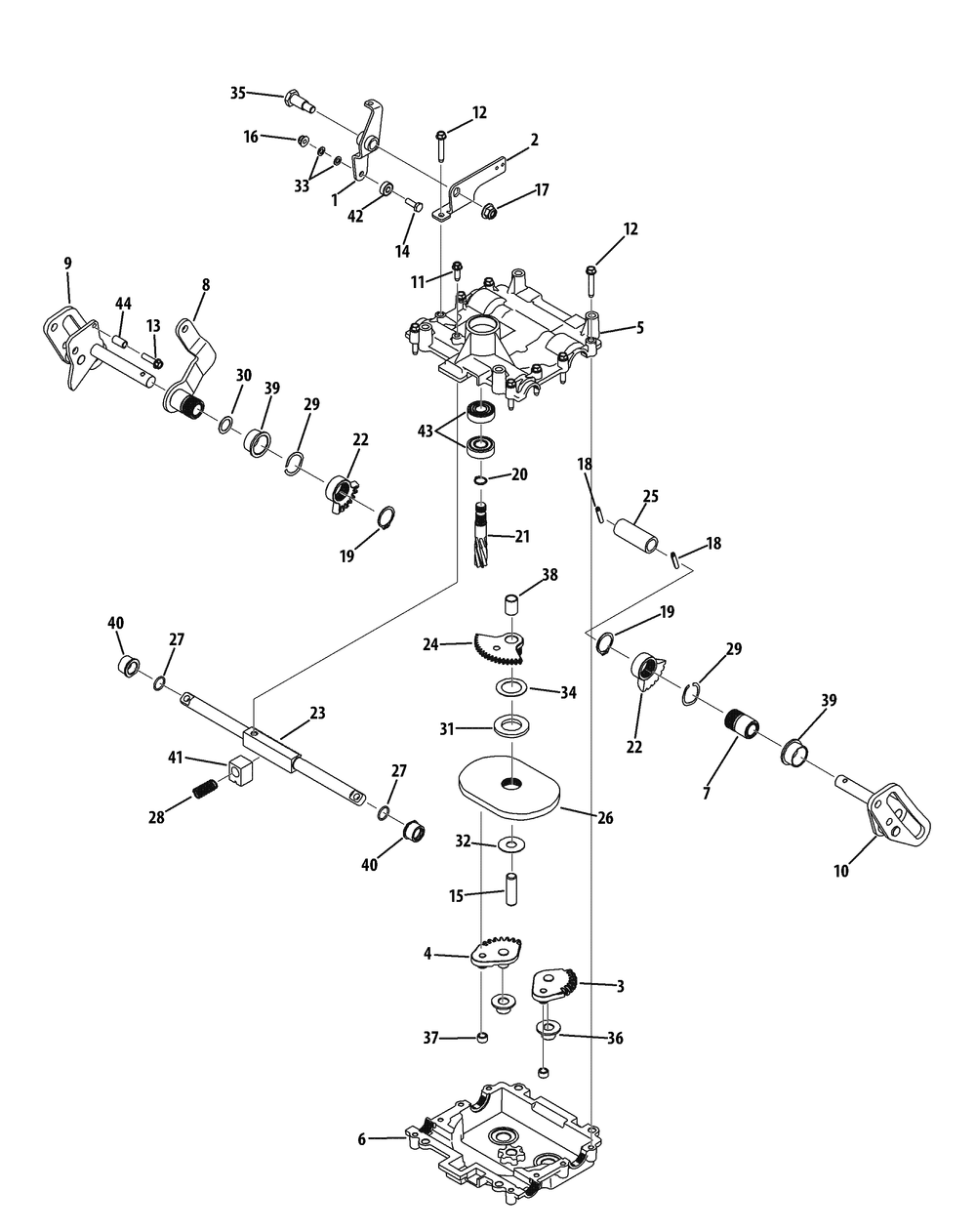 Steering Assembly Diagram and Parts List for Z-FORCES48LP 17AP5BHB-17AP5BHB710 Cub Cadet Lawn Tractor